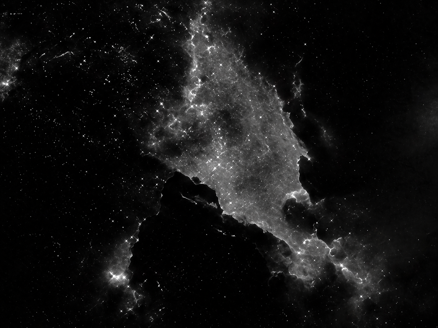 Black and white nebula field